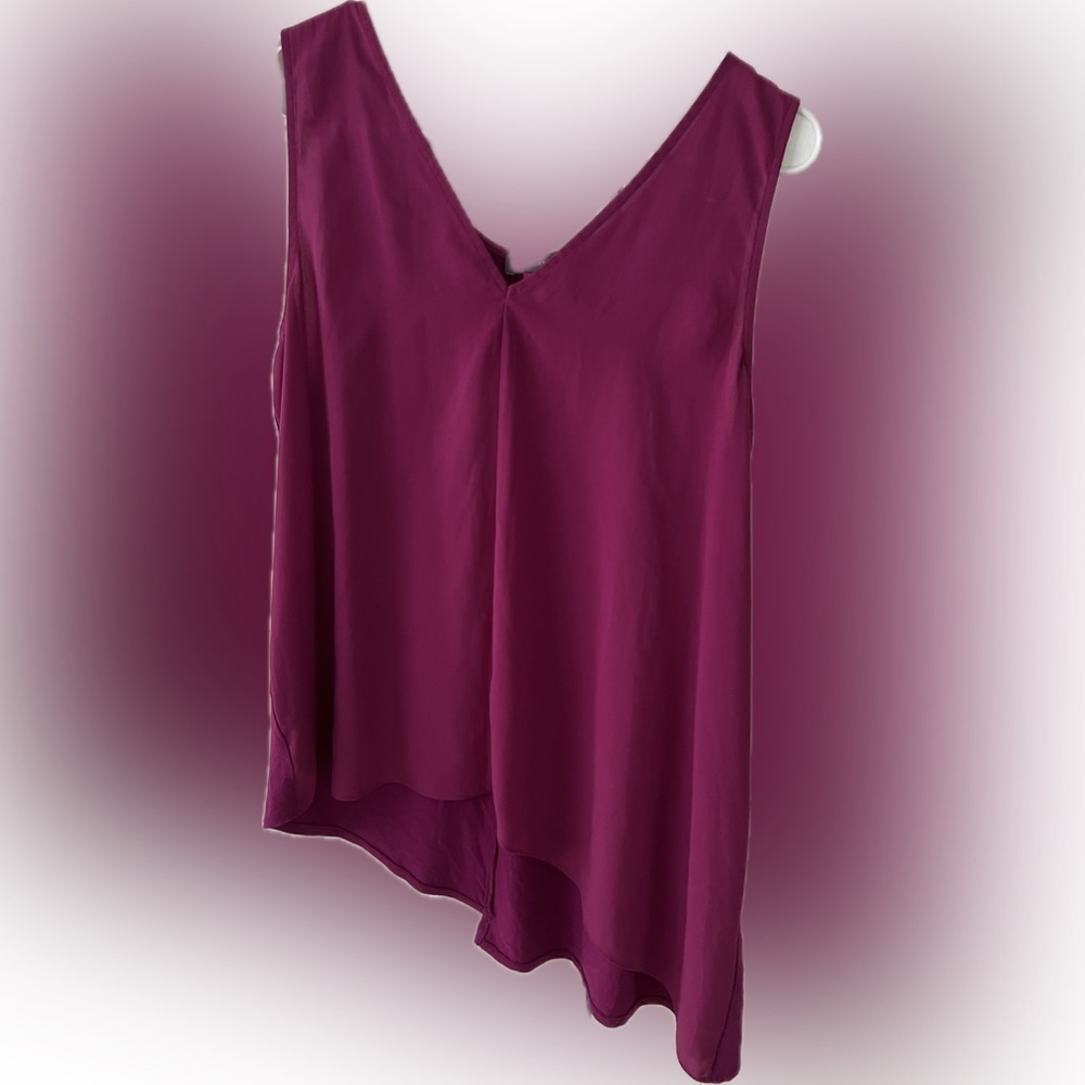 Vince Camuto Asymmetrical Magenta Dressy Tank size Small
